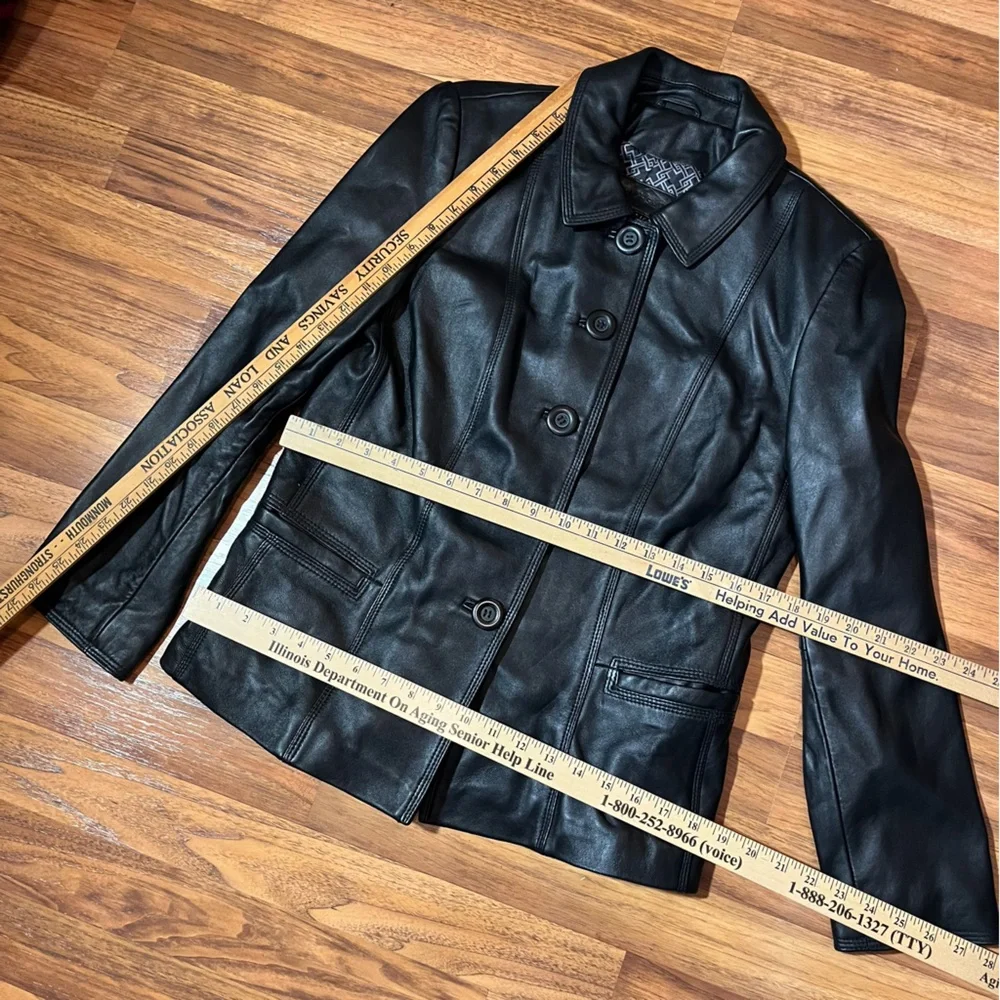 Vintage Y2K 100% Leather Jacket Vintage Leather Jacket Black Leather Jacket